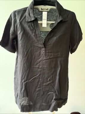 Brand new!!! J Crew Size SP in petite Black Short-Sleeve Linen Polo dress